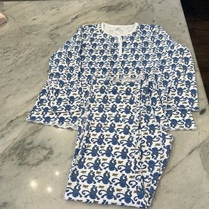 Roller Rabbit brand new blue monkey Henley pj pajama set women’s XL